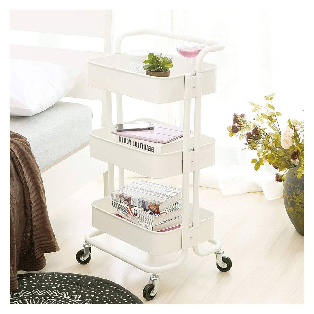 Heavy gauge 3 layer mesh trays metallic trolley rack