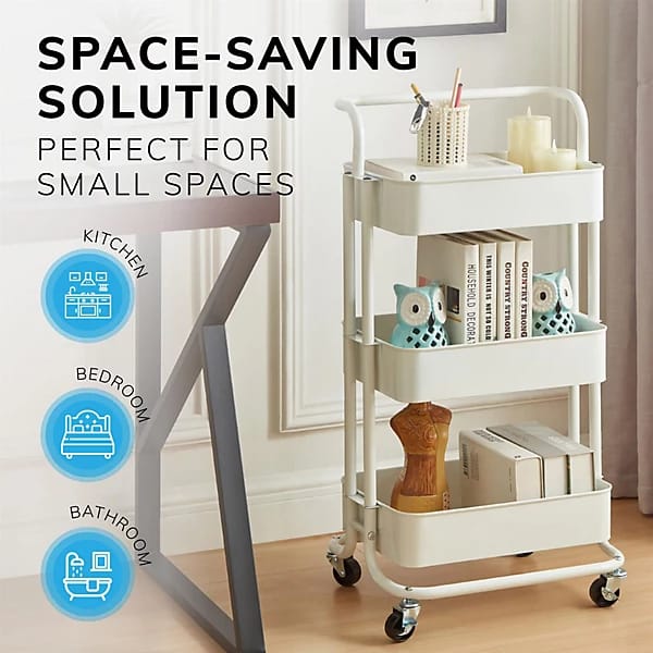 Heavy gauge 3 layer mesh trays metallic trolley rack