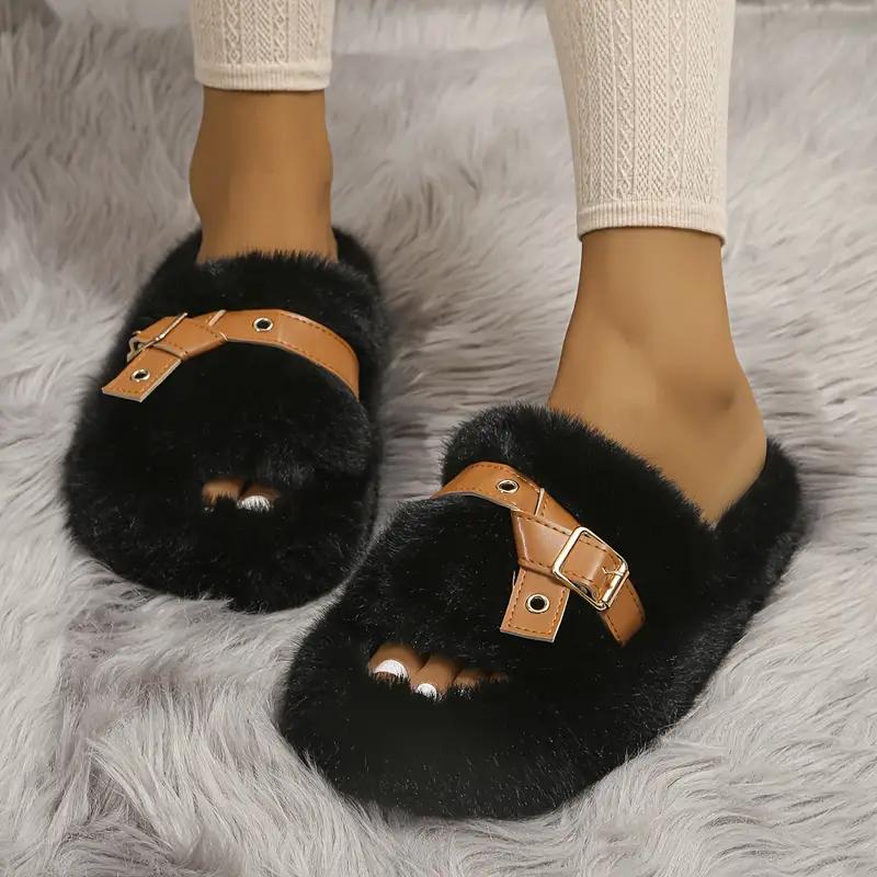 Black November Deals!!!!!Fluffy Leather women slide sandals size 35 to 43 stylish clearace sale offer women slide sandals size 36 to 41 stylish clearace sale offer