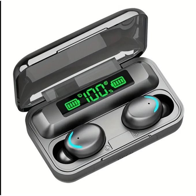 Air F9 Max Earbud - High Fidelity TWS Wireless EarPod With Noise Cancellation, Touch Controls, Phone Holder, Power Bank & HD Mic For Gaming - USB Rechargeable Sports Headphones, Headset With Charging