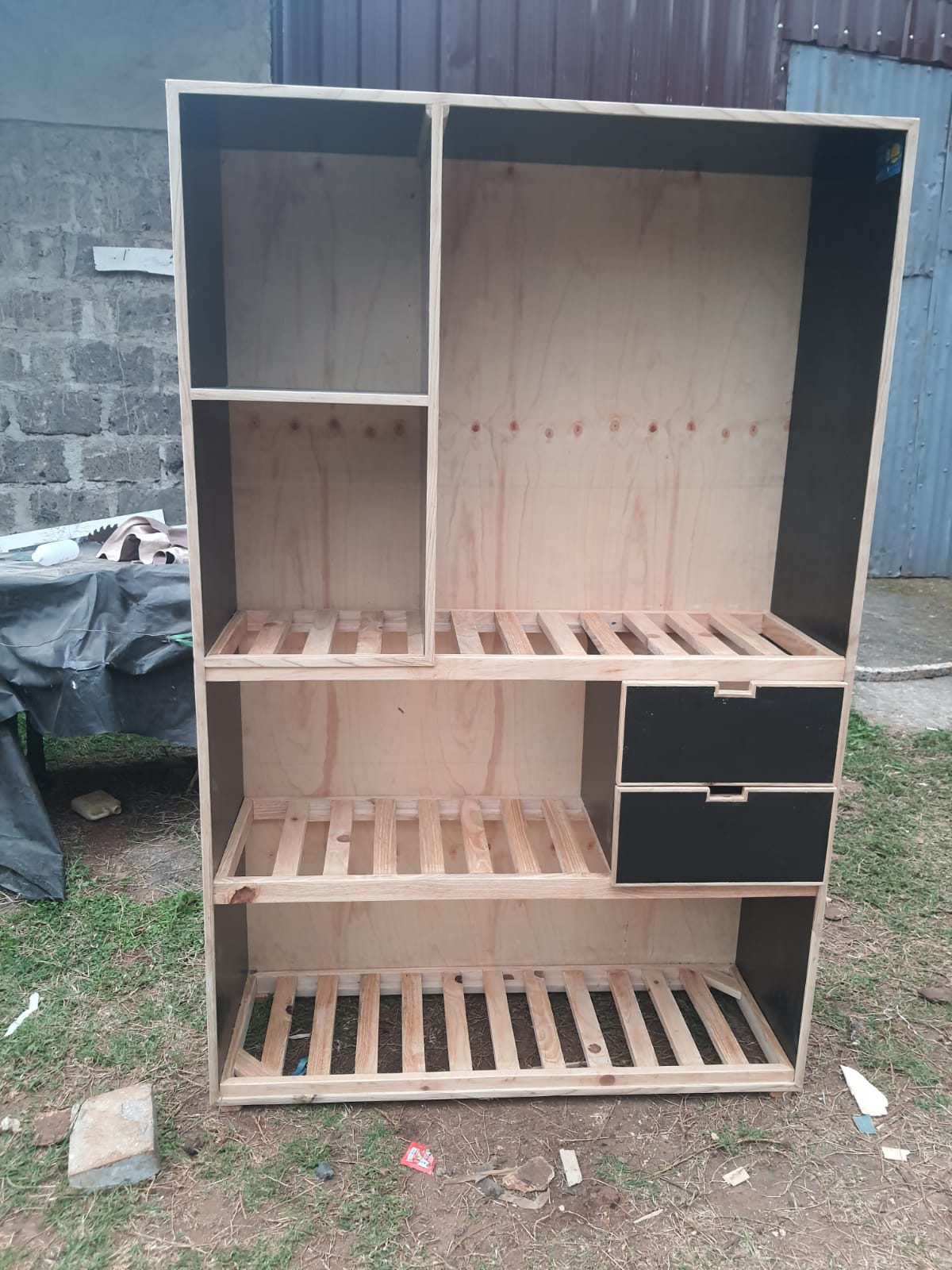QUALITY WOODEN Three 3 Column wardrobe Wooden Wardrobe Large Capacity Wardrobe