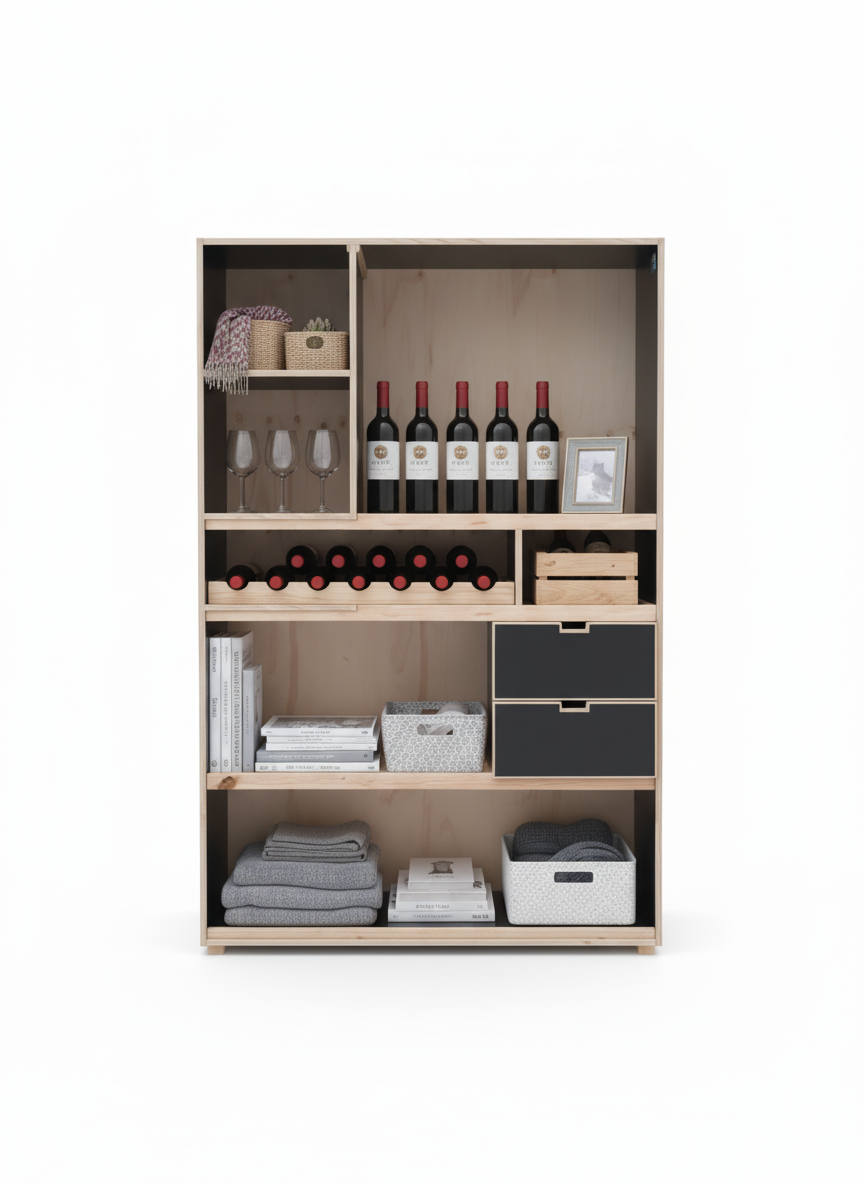 QUALITY WOODEN Three 3 Column wardrobe Wooden Wardrobe Large Capacity Wardrobe