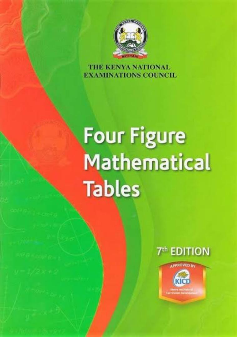 Four Figure Mathematical Tables 7th Edition KNEC