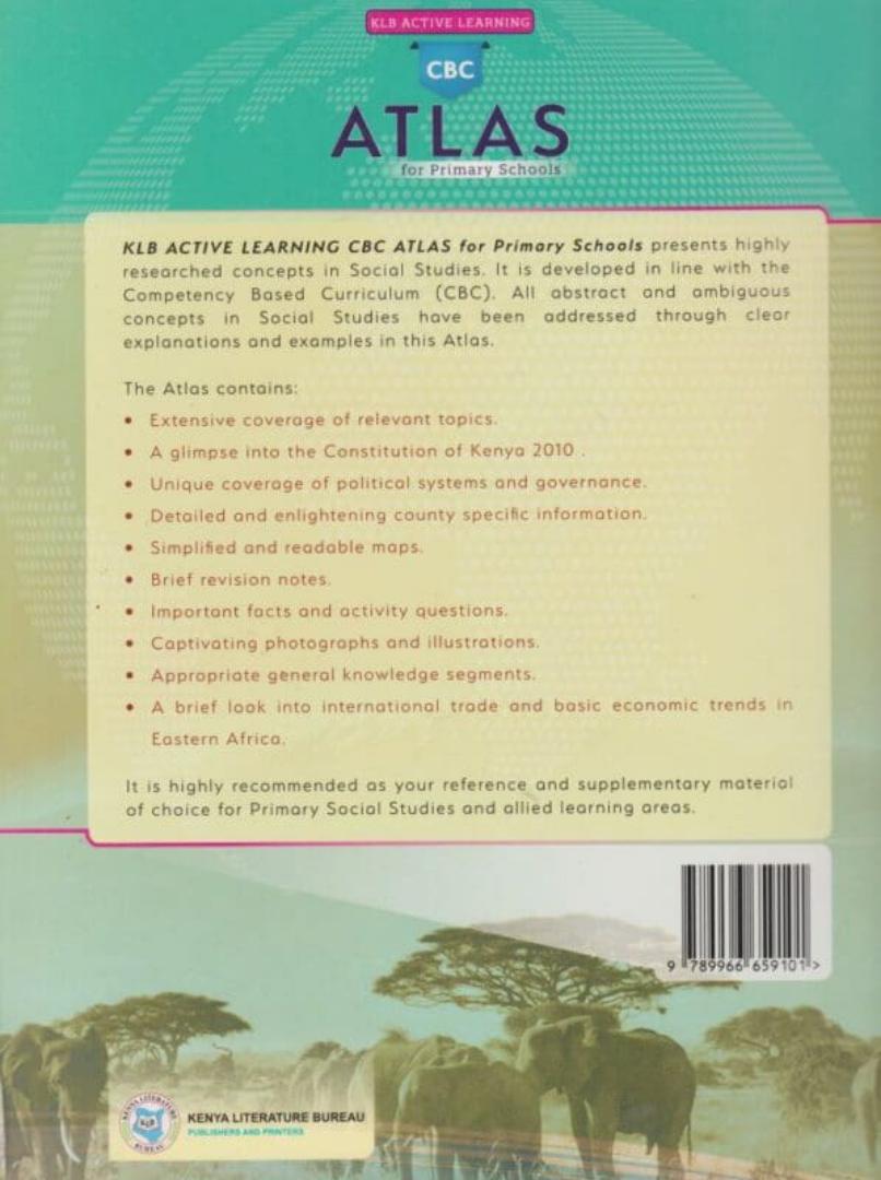 KLB Active Learning CBE Atlas for Primary Schools Grade 4, 5, &6