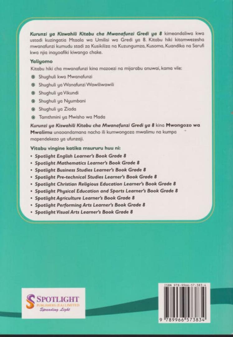 Kurunzi ya Kiswahili Kitabu Cha Mwanafunzi Grefi ya 8