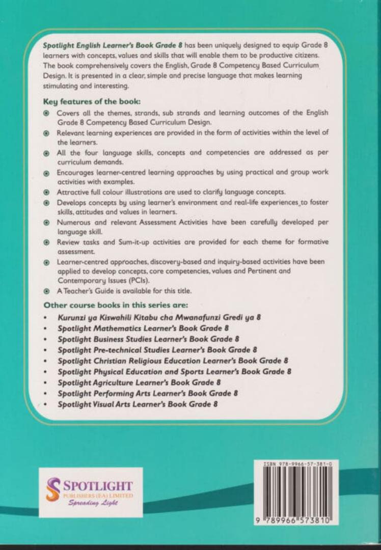 Spotlight English Learner's Book Grade 8