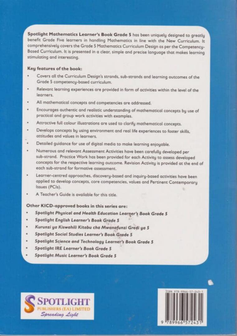 Spotlight Mathematics Learner's Book Grade 5