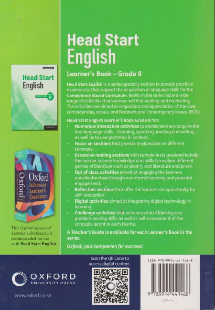 Oxford Head Start English Learner's Book Grade 8 approved