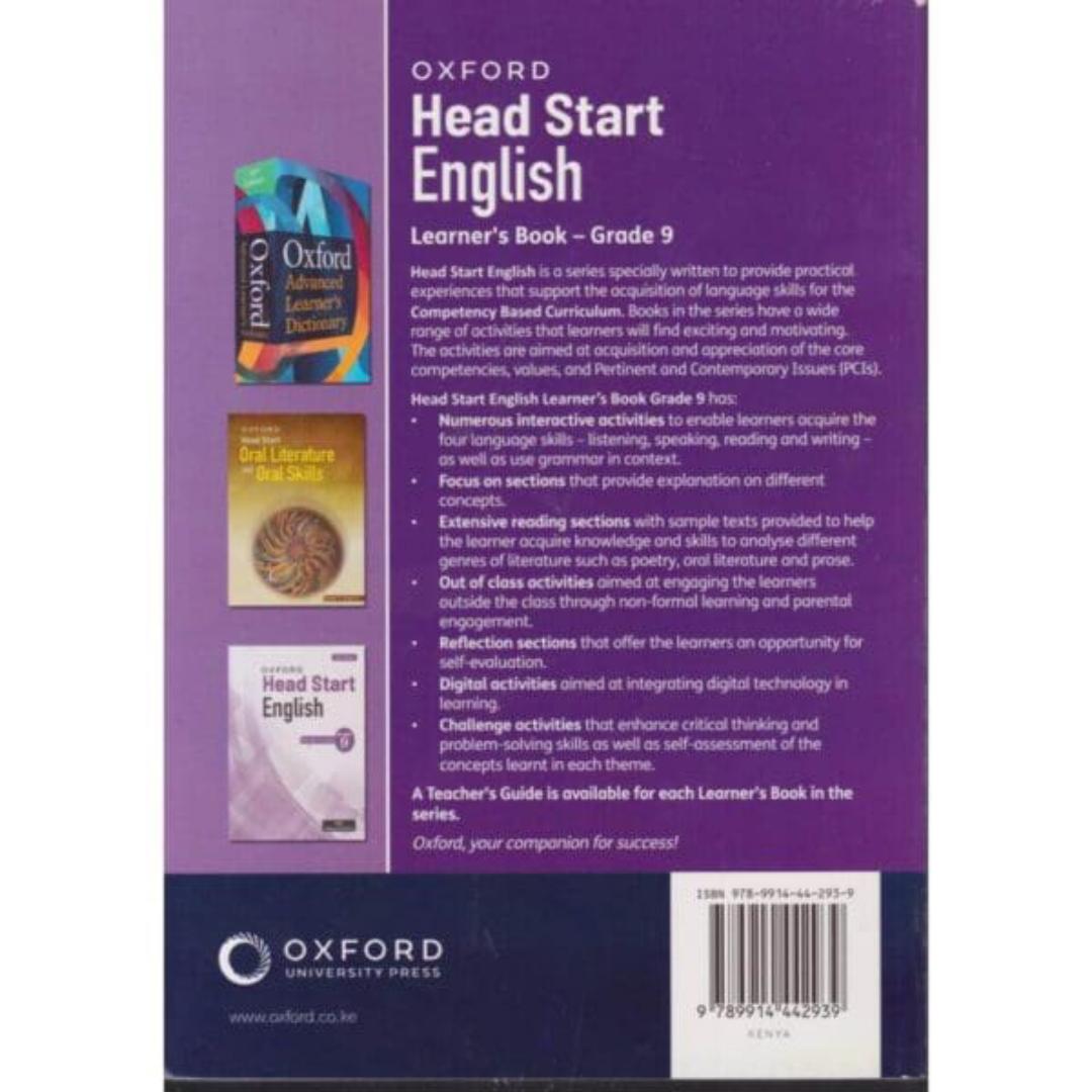 Oxford Head Start English Learner's Book Grade 9