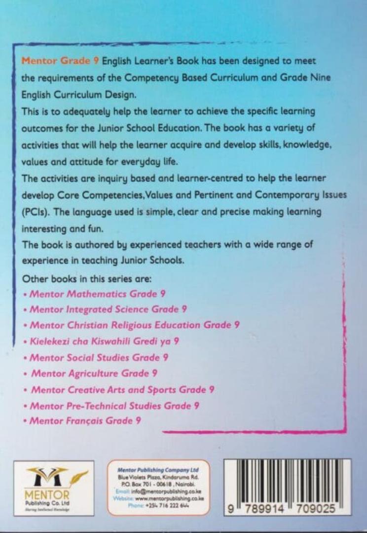 CBC Mentor English Learner's Book Grade 9