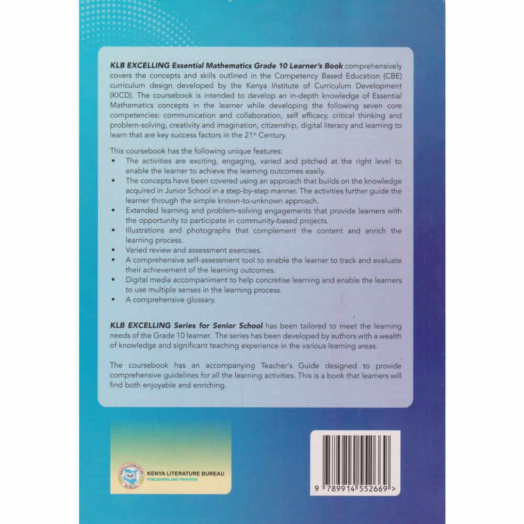 KLB EXCELLING ESSENTIAL MATHEMATICS GRADE 10