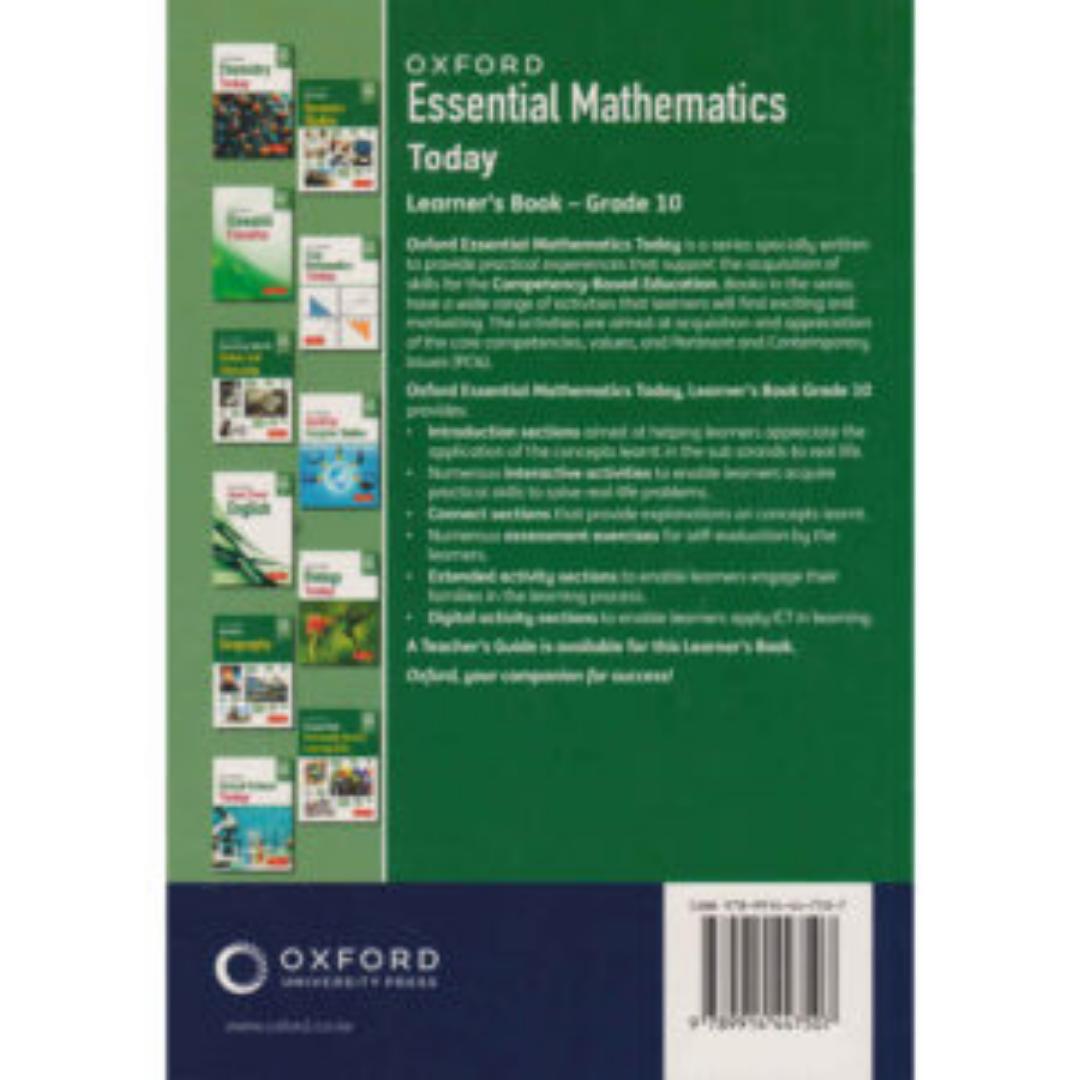 OXFORD ESSENTIAL MATHEMATICS TODAY GRADE 10