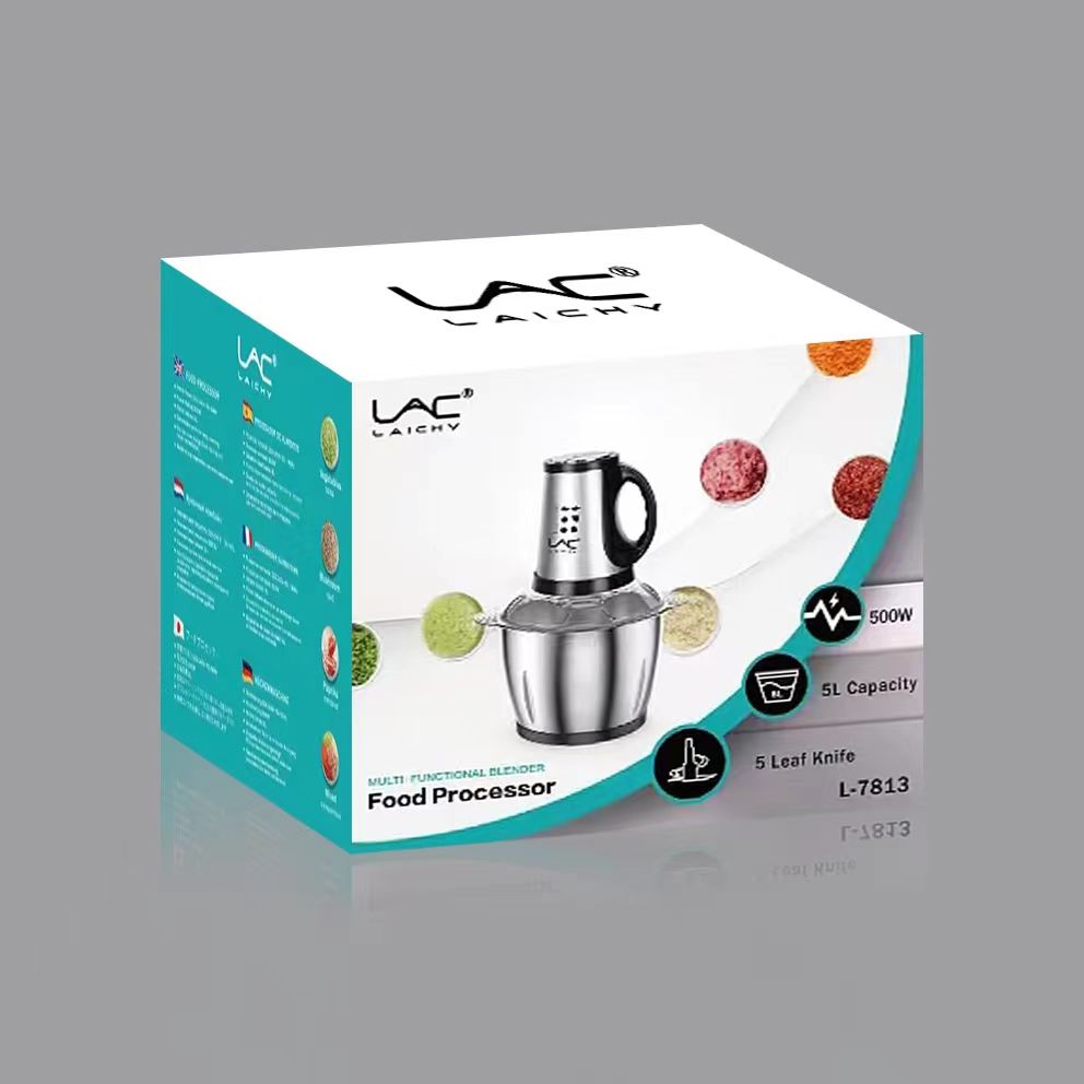 LAC LAICHY L 7813 5L ELECTRIC MULTI-FUNCTIONAL STAINLESS STEEL FOOD PROCESSOR 220V-240V   50Hz-60Hz