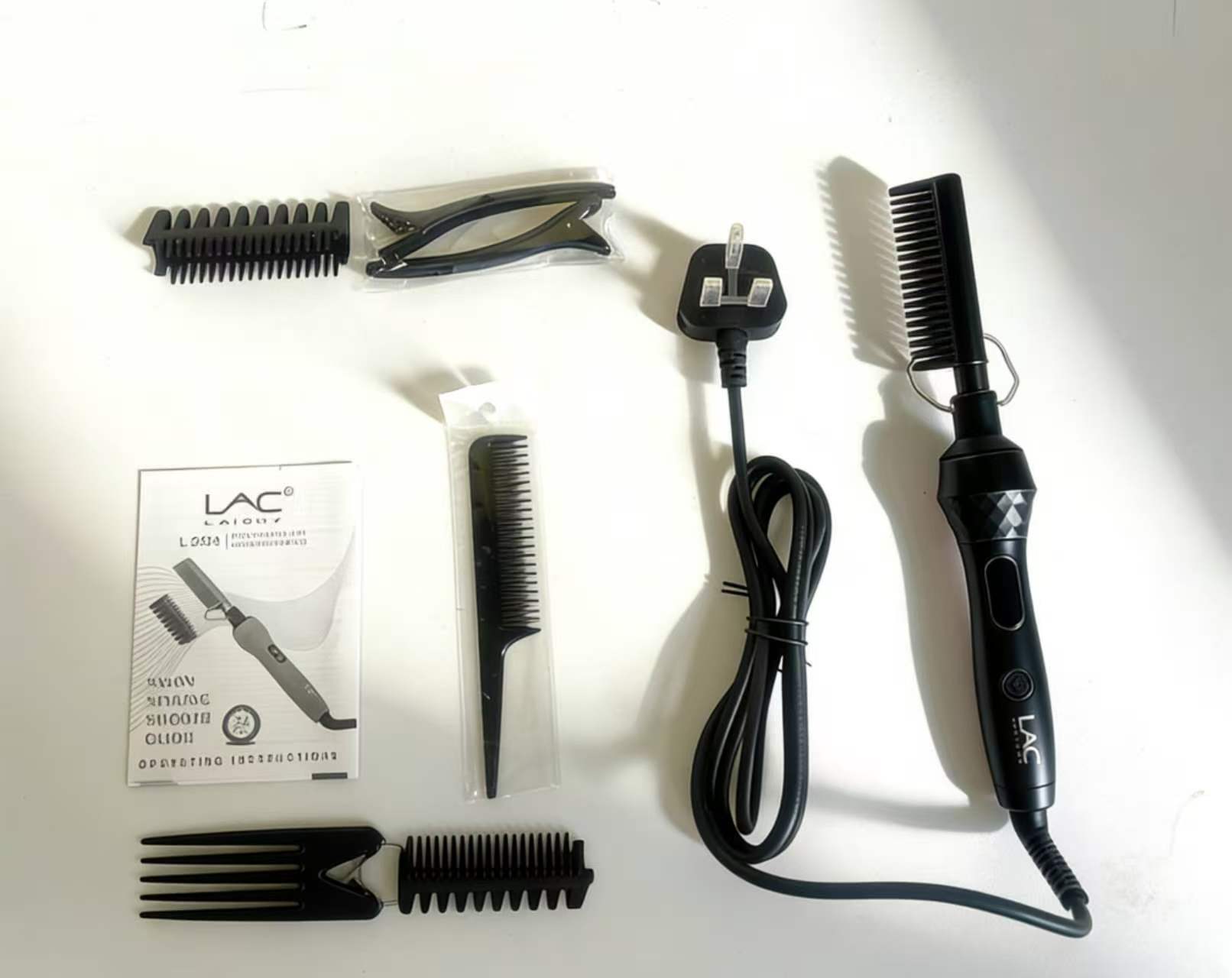 LAC LAICHY L-2024 Home / Professional Hair Hot Comb Hair Straightener 450 Degrees to 950 Degrees AC 110-240V 50Hz-60Hz 40W