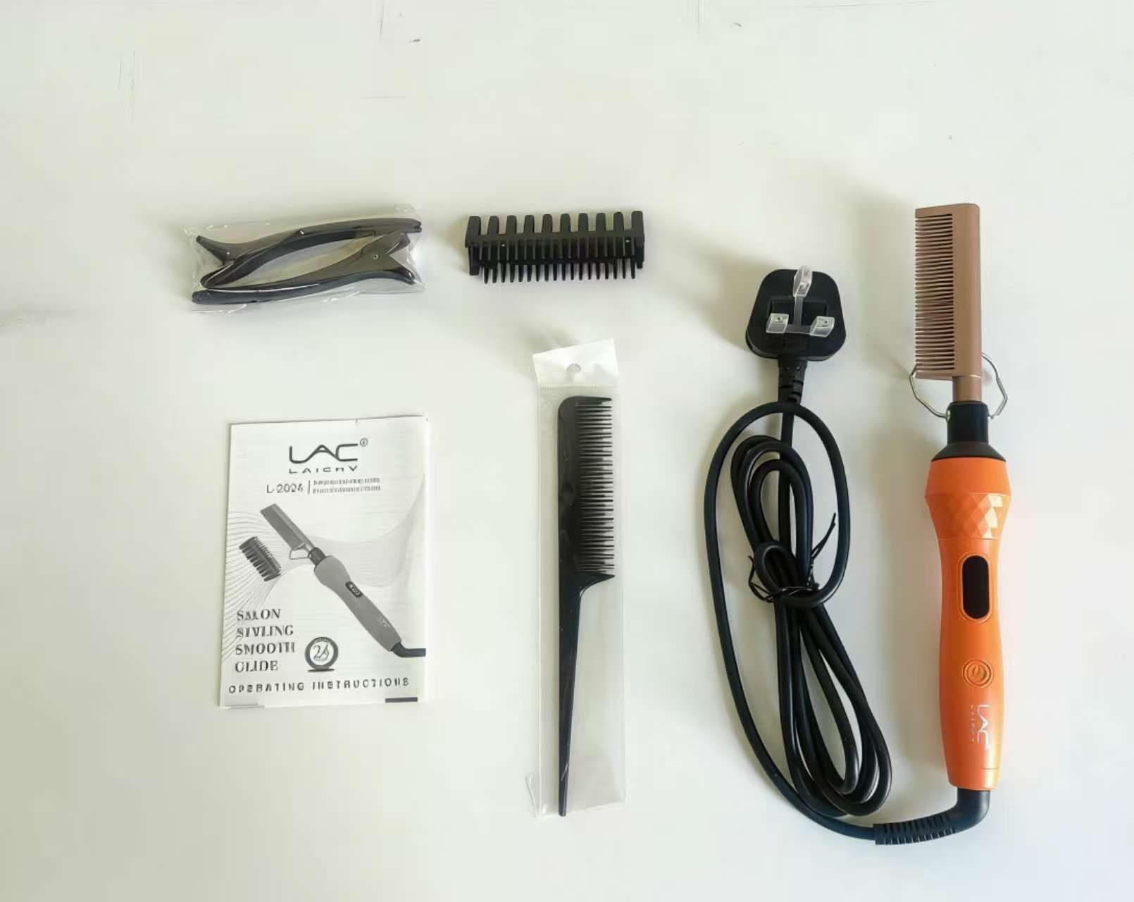 LAC LAICHY L-2024 Home / Professional Hair Hot Comb Hair Straightener 450 Degrees to 950 Degrees AC 110-240V 50Hz-60Hz 40W