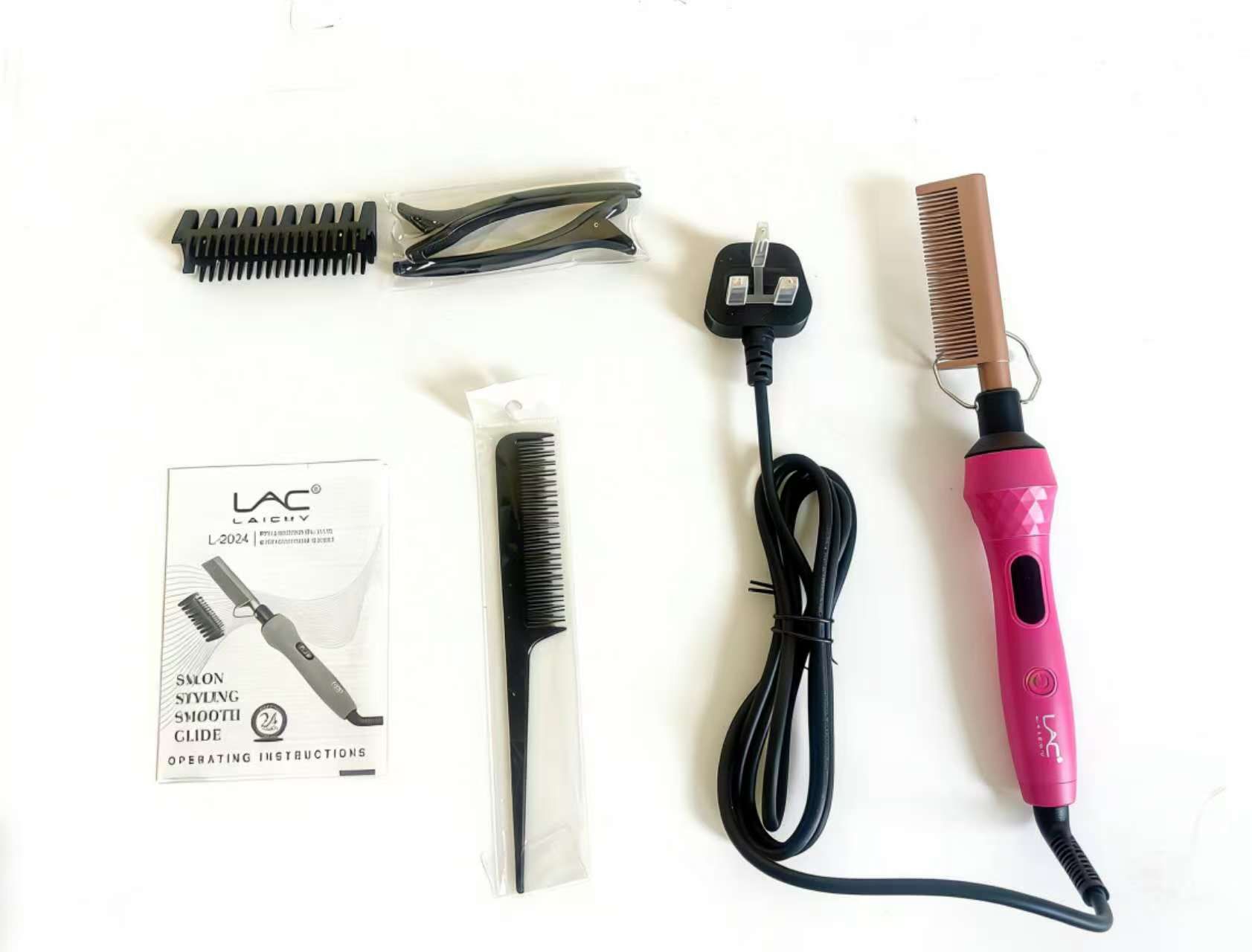 LAC LAICHY L-2024 Home / Professional Hair Hot Comb Hair Straightener 450 Degrees to 950 Degrees AC 110-240V 50Hz-60Hz 40W