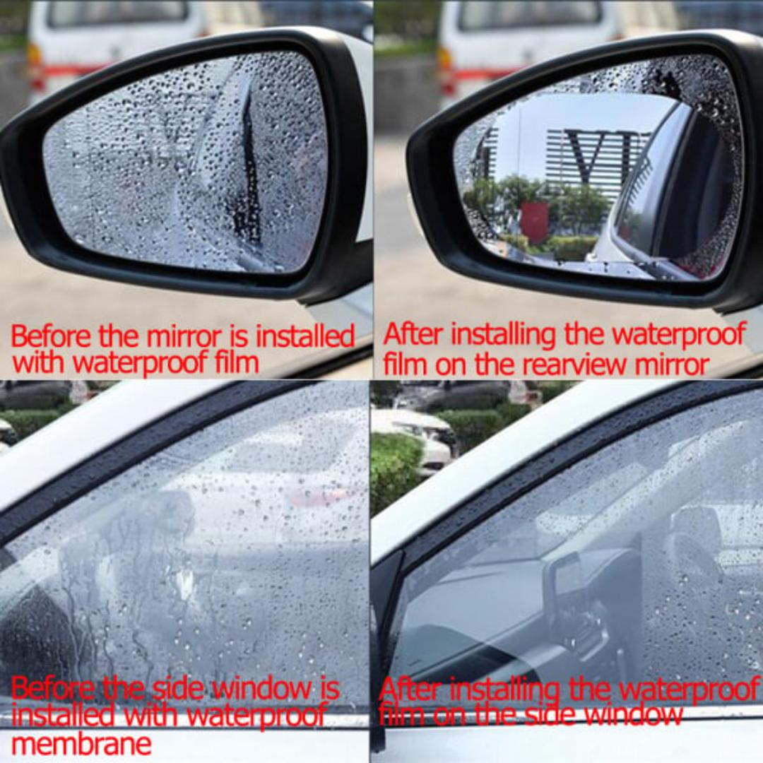 2pcs Car Anti-fog Anti-glare Waterproof Film Protective Rain Proof Shield Rearview side Mirror Window Glass Stickers Anti Membrane Protection for Rainy Day Safe Driving Auto Clear Decal Sticker