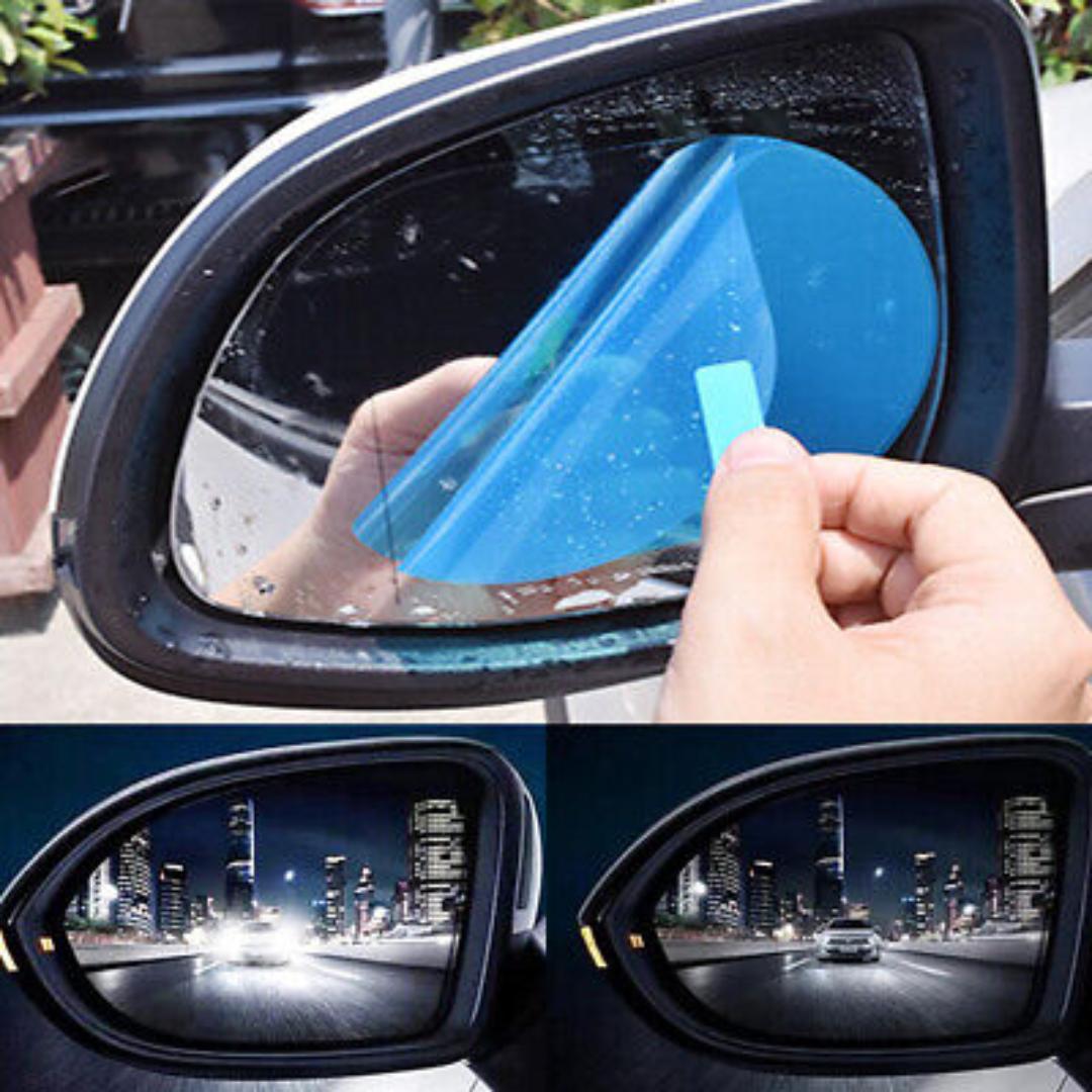 2pcs Car Anti-fog Anti-glare Waterproof Film Protective Rain Proof Shield Rearview side Mirror Window Glass Stickers Anti Membrane Protection for Rainy Day Safe Driving Auto Clear Decal Sticker