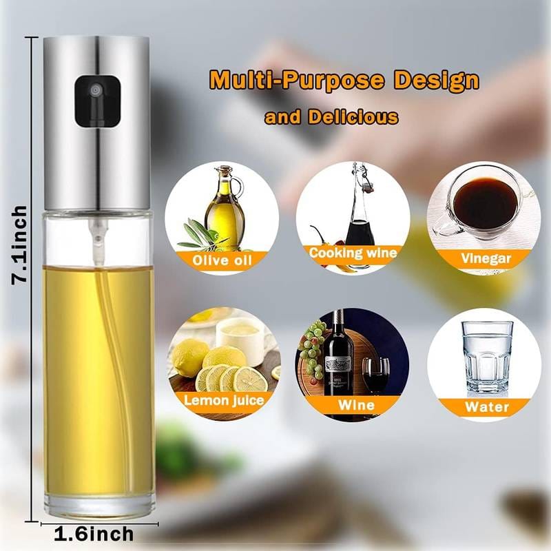 Quality Multipurpose Kitchen Vinegar,Oil Spray Bottle Salad BBQ Kitchen Baking Roasting Cooking Glass Olive Oil Sprayer for Cooking