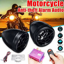 Motorcycle Radio Waterproof Bluetooth Stereo Speaker System with FM Radio and USB Support for All Motorbikes and Scooters