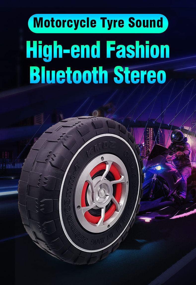 High Quality Waterproof Motorcycle Motorbike Speakers Player BT Fm Radio Tyre Audio
