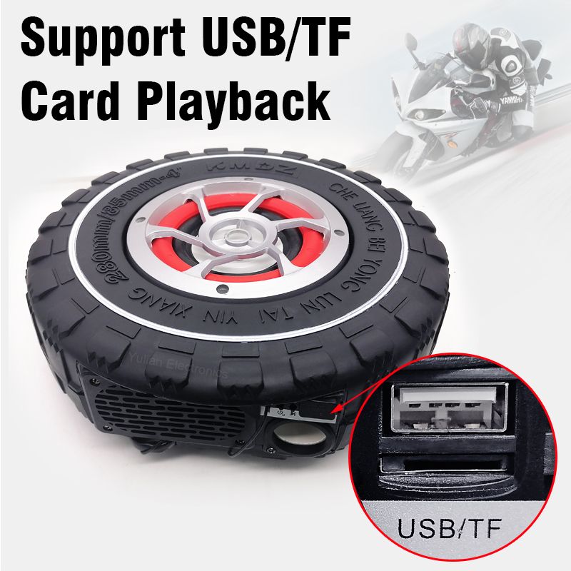 High Quality Waterproof Motorcycle Motorbike Speakers Player BT Fm Radio Tyre Audio
