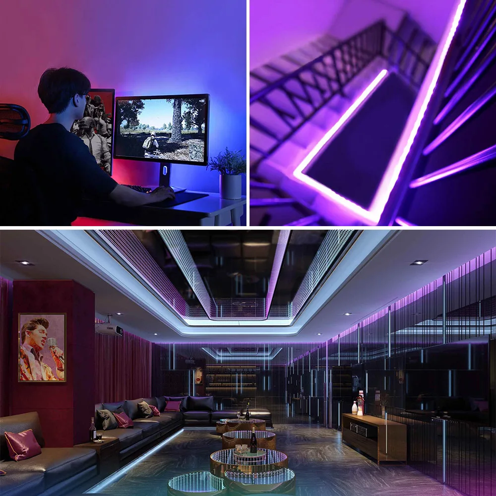 10M/5M LED Light Strip Light LED RGB Lights Flexible LED Lamp Tape Ribbon Tape Diode DC With IR Remote Controller. LED Room Lights Color RGB tape LED Strip Bedroom Decoration LED 2835 5m 10m TV LED Ba