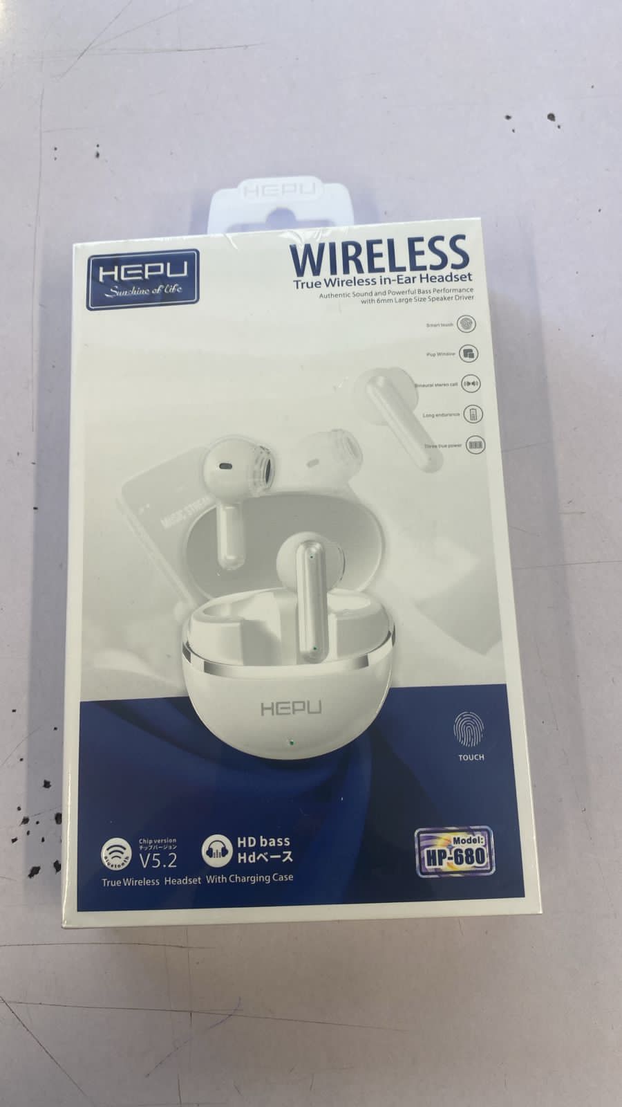 HEPU HP-644 Wireless Open-Ear Stereo Earphones.Hepu Earbuds / Wire(True Wireless Stereo) earbud set with a charging case. connect with phone, tablet, or laptop via Bluetooth.