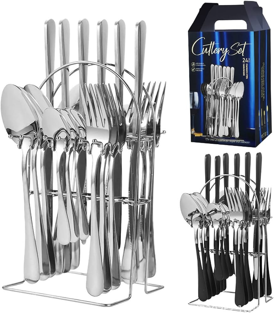 24 pc cutterly spoon silver stainless heavy gauge