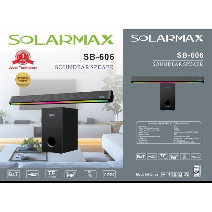 3.1ch solarmax soundbar multimedia speaker system woofer - Deep bass woofer enhances movies, music, and games, Sleek soundbar design fits any living room setup, Multiple connectivity.