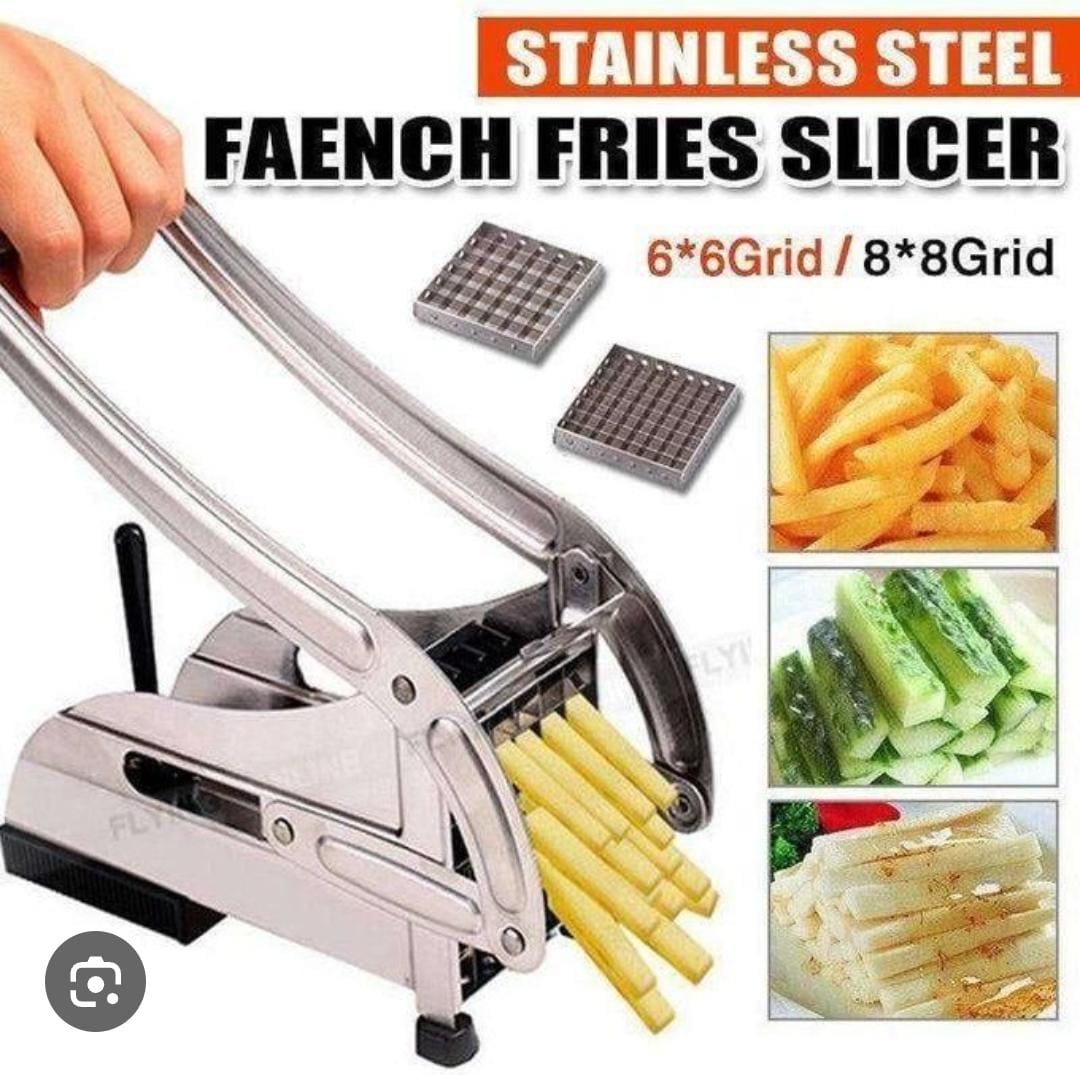 2IN1 HEAVY GAUGE POTATO CHIPPER MACHINE - 2 SIZE CHIPS CUTTER SIMPLE AND EASY CUTTING STAINLESS STEEL BODY MATERIAL EXTRA SHARP STAINLESS STEEL BLADE