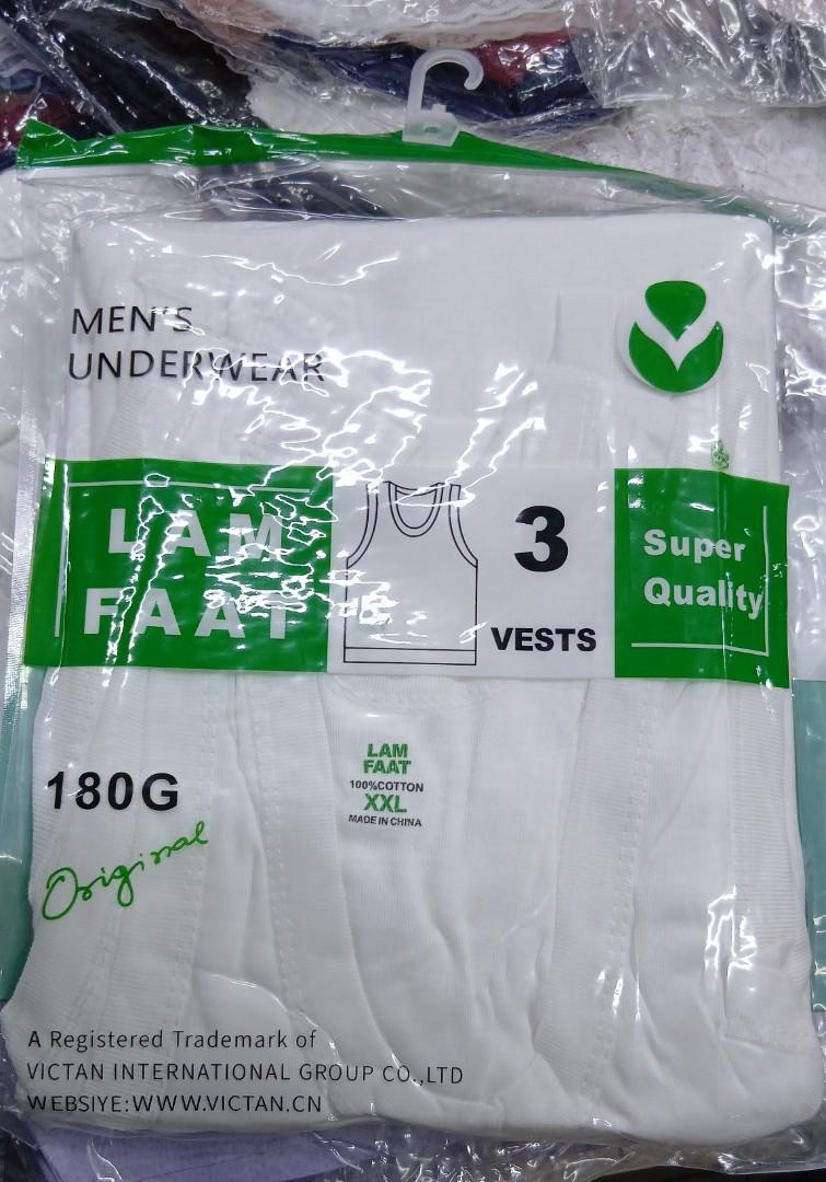 3PCS/PACK - LIAM FAAT 100% HIGH QUALITY COTTON WHITE VESTS.