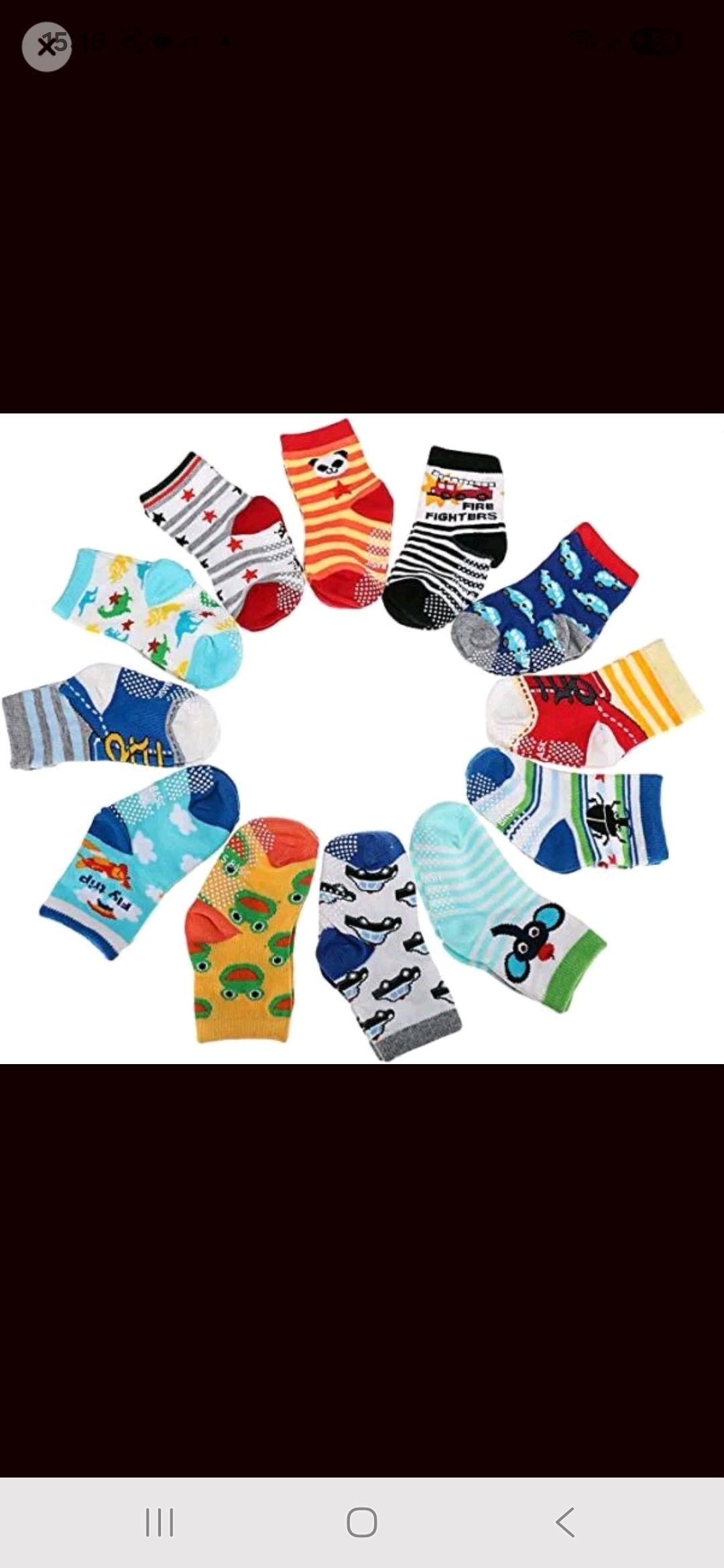 12 pairs Unisex Baby Socks 0-12 months Assorted Colours