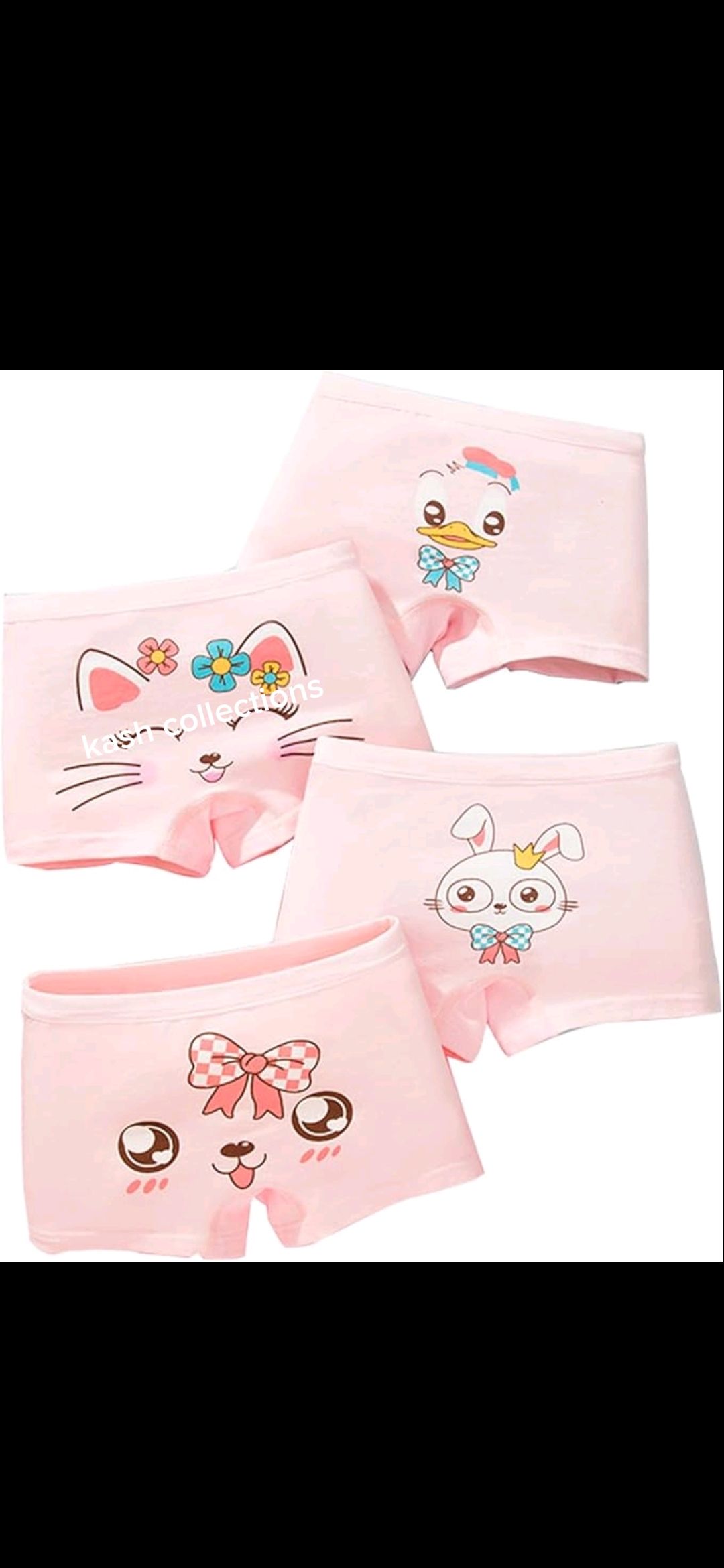 Fashion 6pcsGirls Cartoon Boxer Panties – Soft Cotton Kids Underwear Shorts (Multi-Pack)