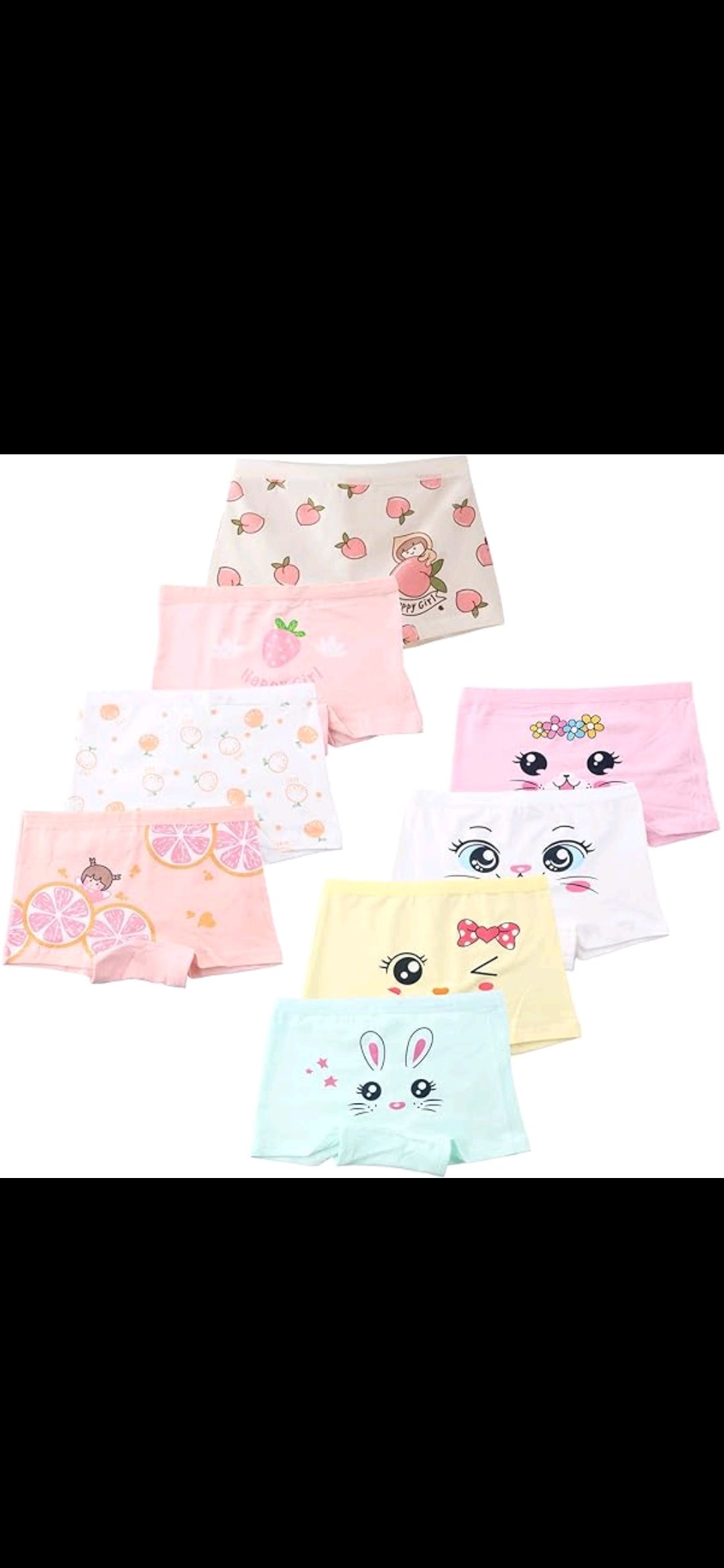 Fashion 6pcsGirls Cartoon Boxer Panties – Soft Cotton Kids Underwear Shorts (Multi-Pack)