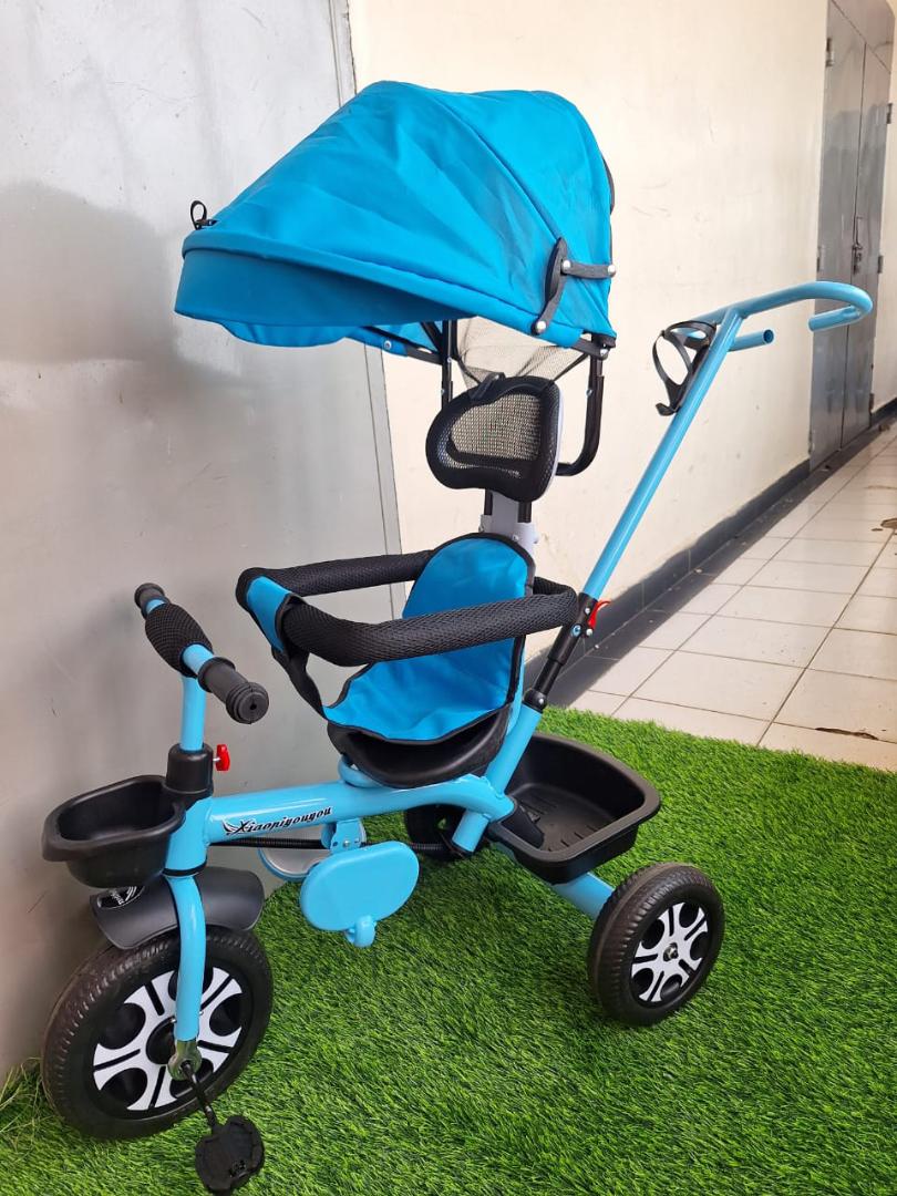 kids tricycle with canopy and push handle