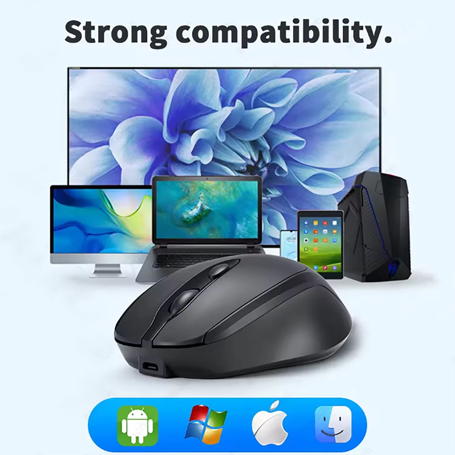 Wireless Mouse, Rechargeable, Computer Game Office Mouse, Dual-Mode Ergonomic Mouse, Portable Multi Color Mouse, Suitable for Pc