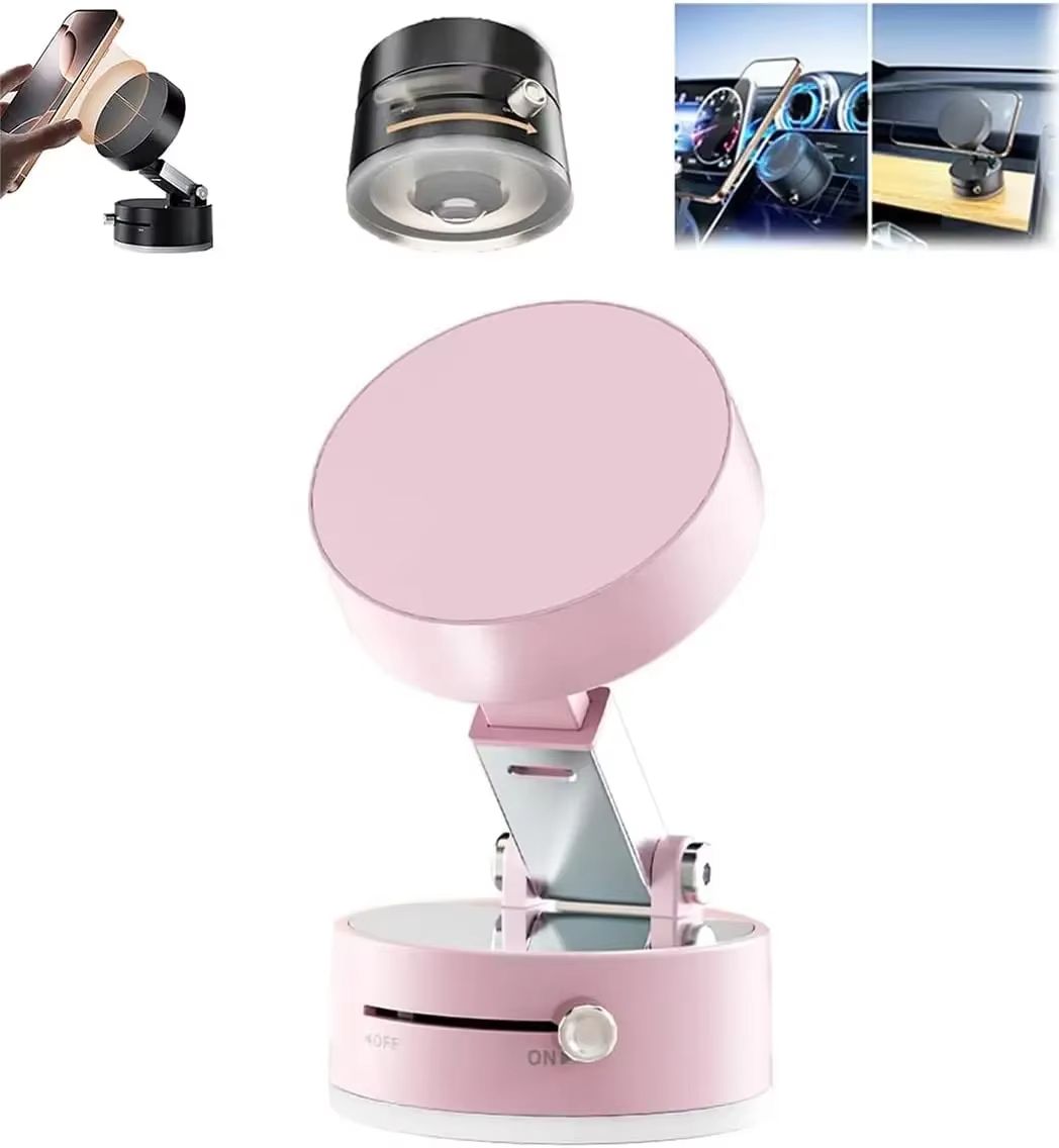 Mini Foldable Mobile Phone Holder Vacuum Suction Cup Holder Magnetic Car Phone Holder For iPhone/ Android Phone Accessories