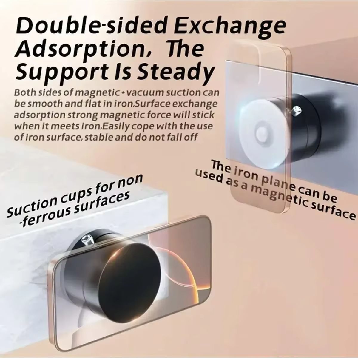 Mini Foldable Mobile Phone Holder Vacuum Suction Cup Holder Magnetic Car Phone Holder For iPhone/ Android Phone Accessories