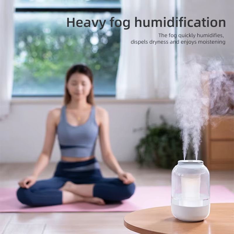 2L Double Nozzle Air Humidifier USB Aroma Diffuser Essential Oil Purifier Aromatherapy Mist Maker Color Lights For Home Bedroom