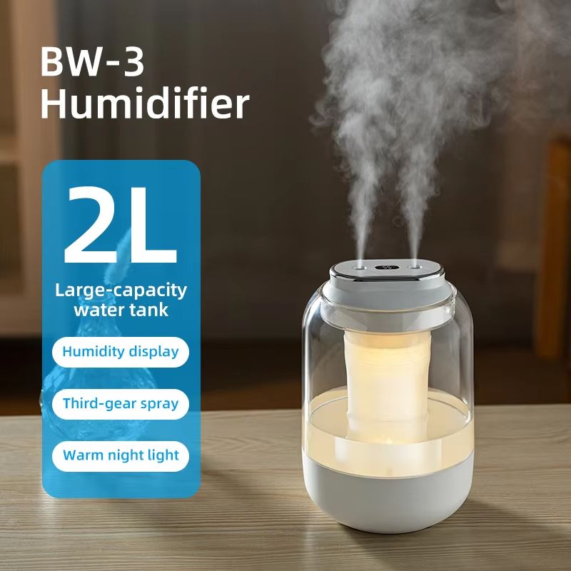 2L Double Nozzle Air Humidifier USB Aroma Diffuser Essential Oil Purifier Aromatherapy Mist Maker Color Lights For Home Bedroom