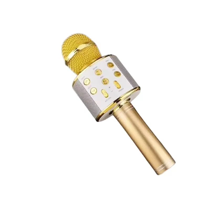 LED Wireless Bluetooth Handheld Microphone for Kids Singing Karaoke KTV Colorful Light Eliminate Music Original Sound Speaker