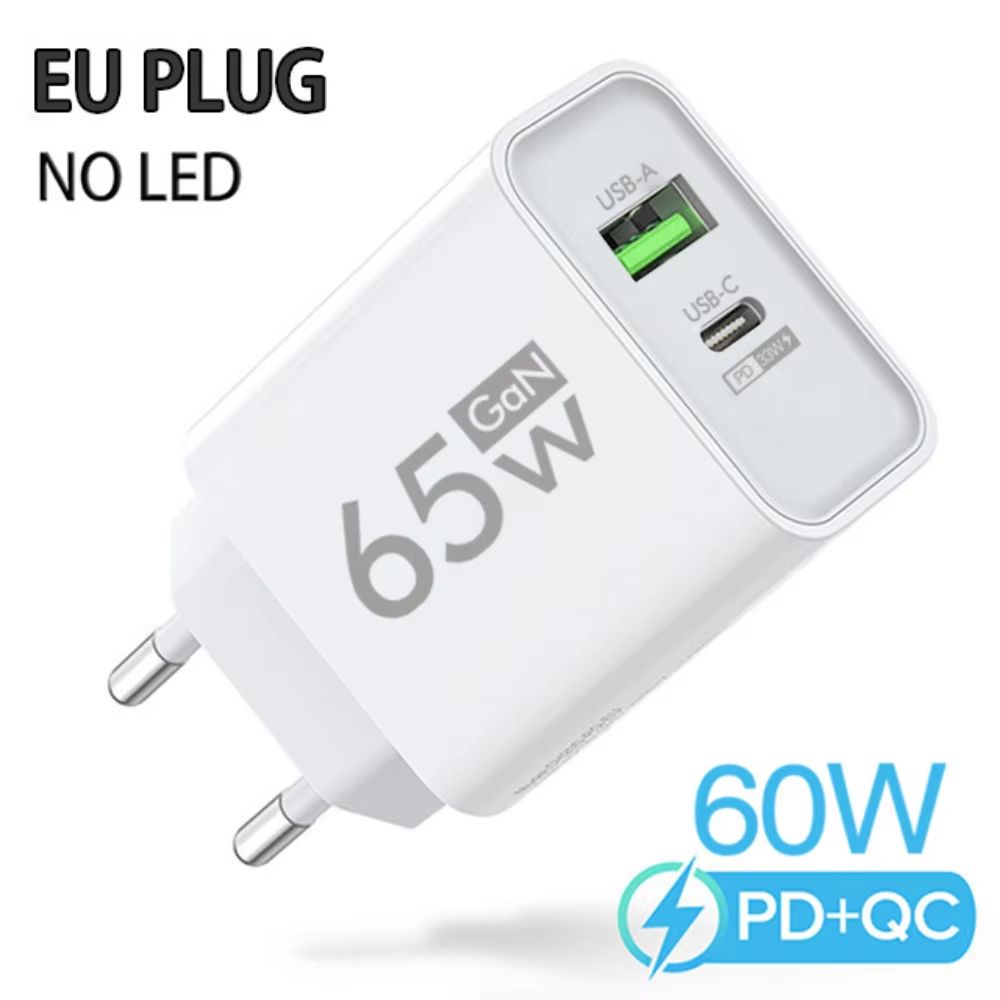 PD 65W GaN Fast Charge Charger USB Type C Phone Adapter For Oneplus iPhone 14 Pro Mix Xiaomi Huawei High Speed Charging Charger