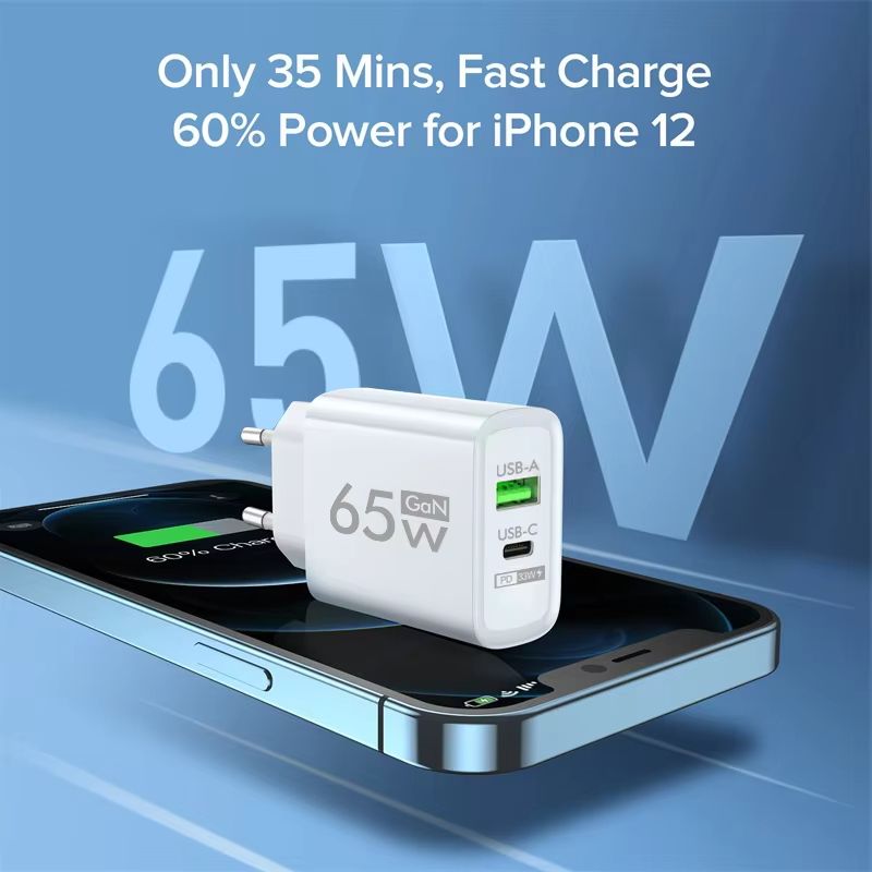 PD 65W GaN Fast Charge Charger USB Type C Phone Adapter For Oneplus iPhone 14 Pro Mix Xiaomi Huawei High Speed Charging Charger