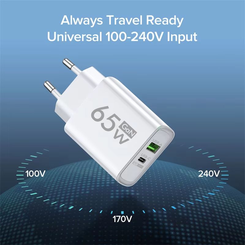 PD 65W GaN Fast Charge Charger USB Type C Phone Adapter For Oneplus iPhone 14 Pro Mix Xiaomi Huawei High Speed Charging Charger