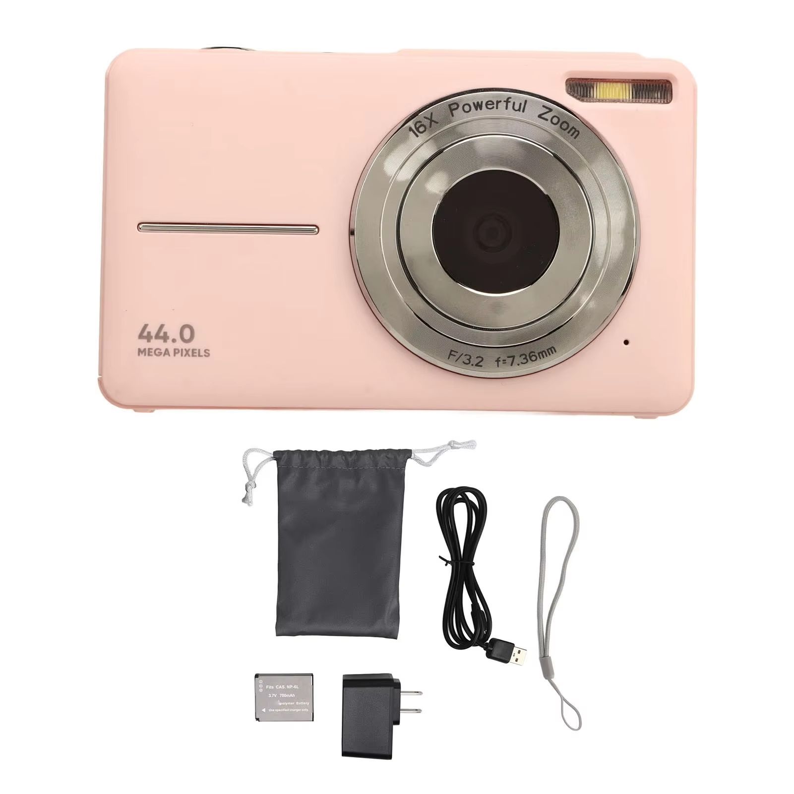 Digital Camera HD 1080P 44M 16X Zoom Autofocus 2.4 Inch IPS Screen Portable Pocket Digital Camera Portable Digital Camera