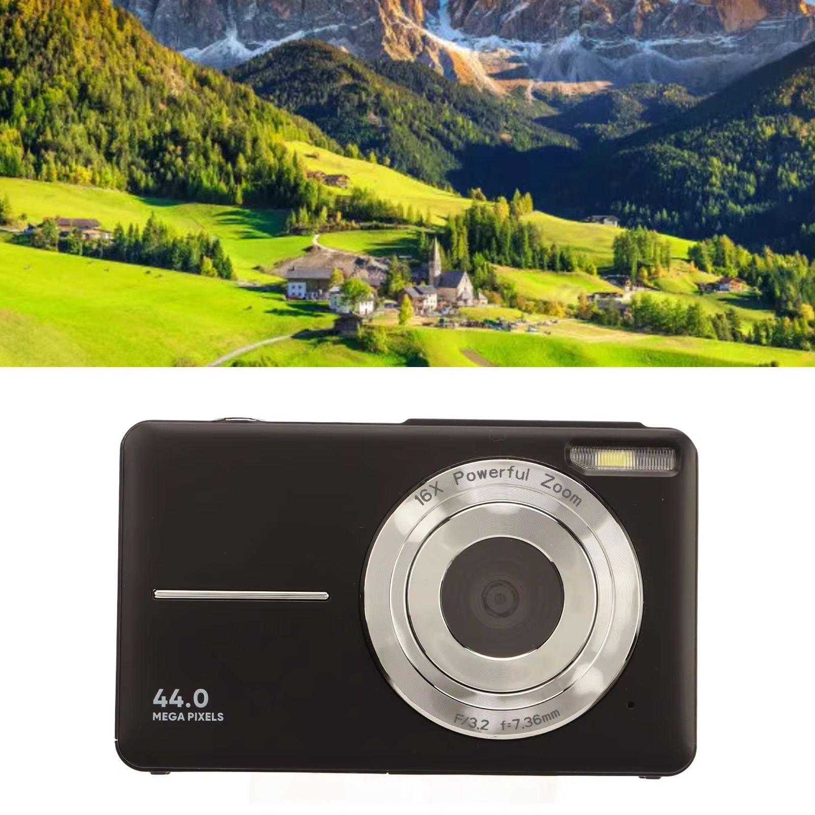 Digital Camera HD 1080P 44M 16X Zoom Autofocus 2.4 Inch IPS Screen Portable Pocket Digital Camera Portable Digital Camera