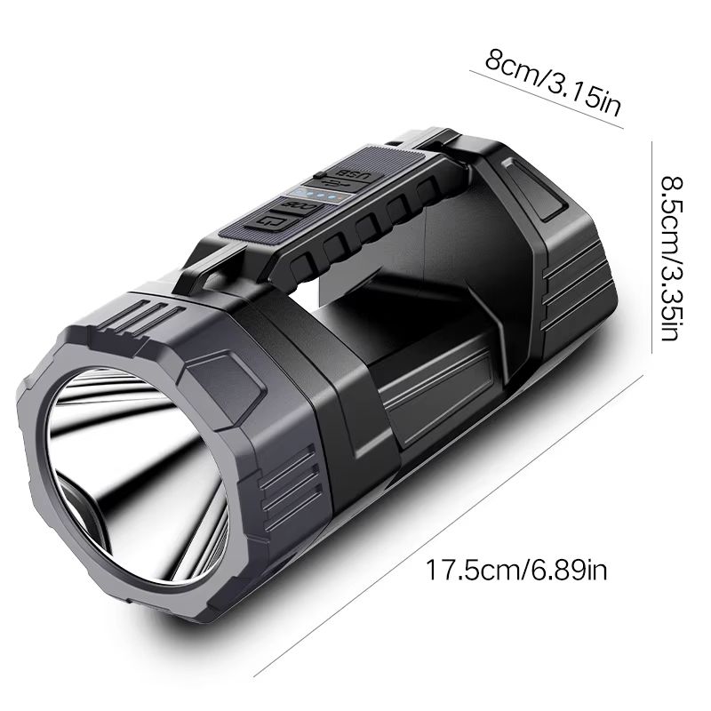New flashlight solar searchlight strong light illumination portable handheld flashlight outdoor multifunctional lighting