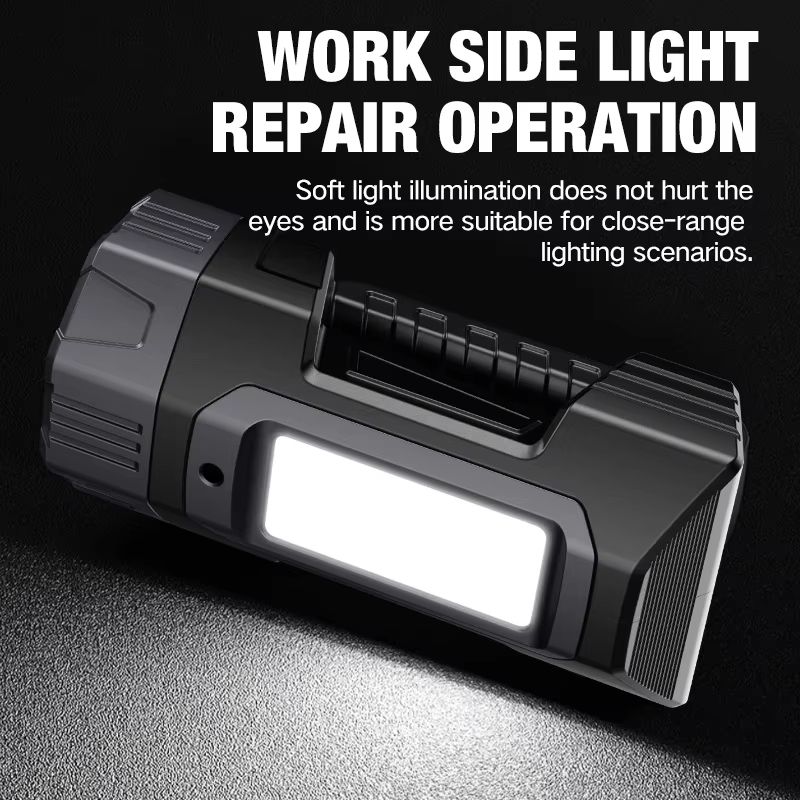 New flashlight solar searchlight strong light illumination portable handheld flashlight outdoor multifunctional lighting