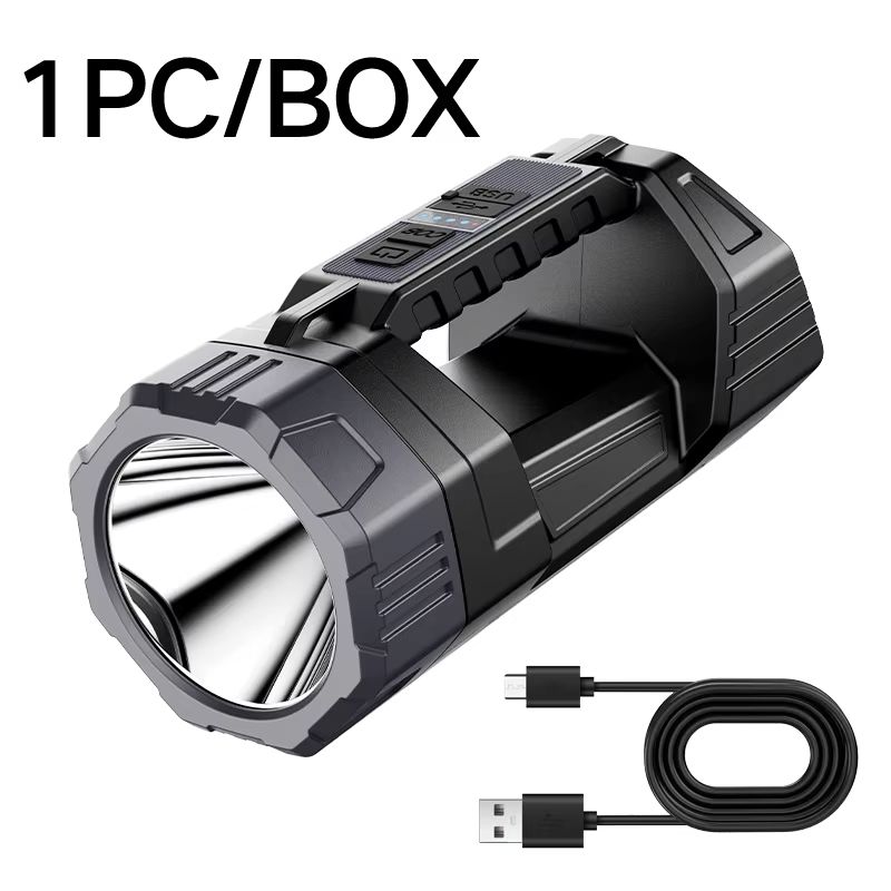 New flashlight solar searchlight strong light illumination portable handheld flashlight outdoor multifunctional lighting